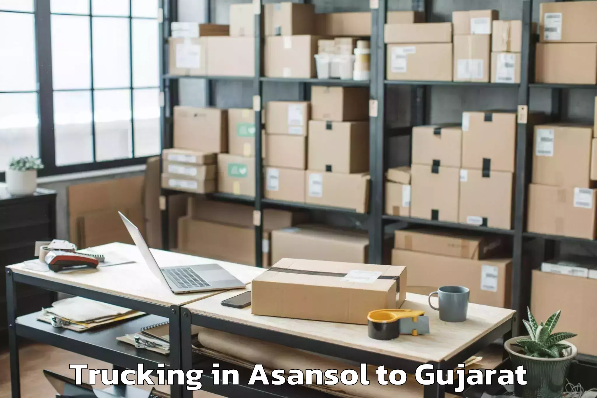 Book Asansol to Vaghodia Trucking Online